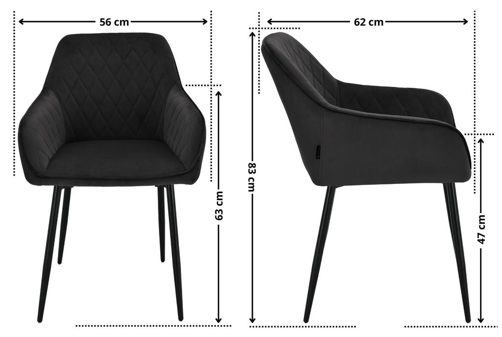 Upholstered Chair Rello Velvet Black