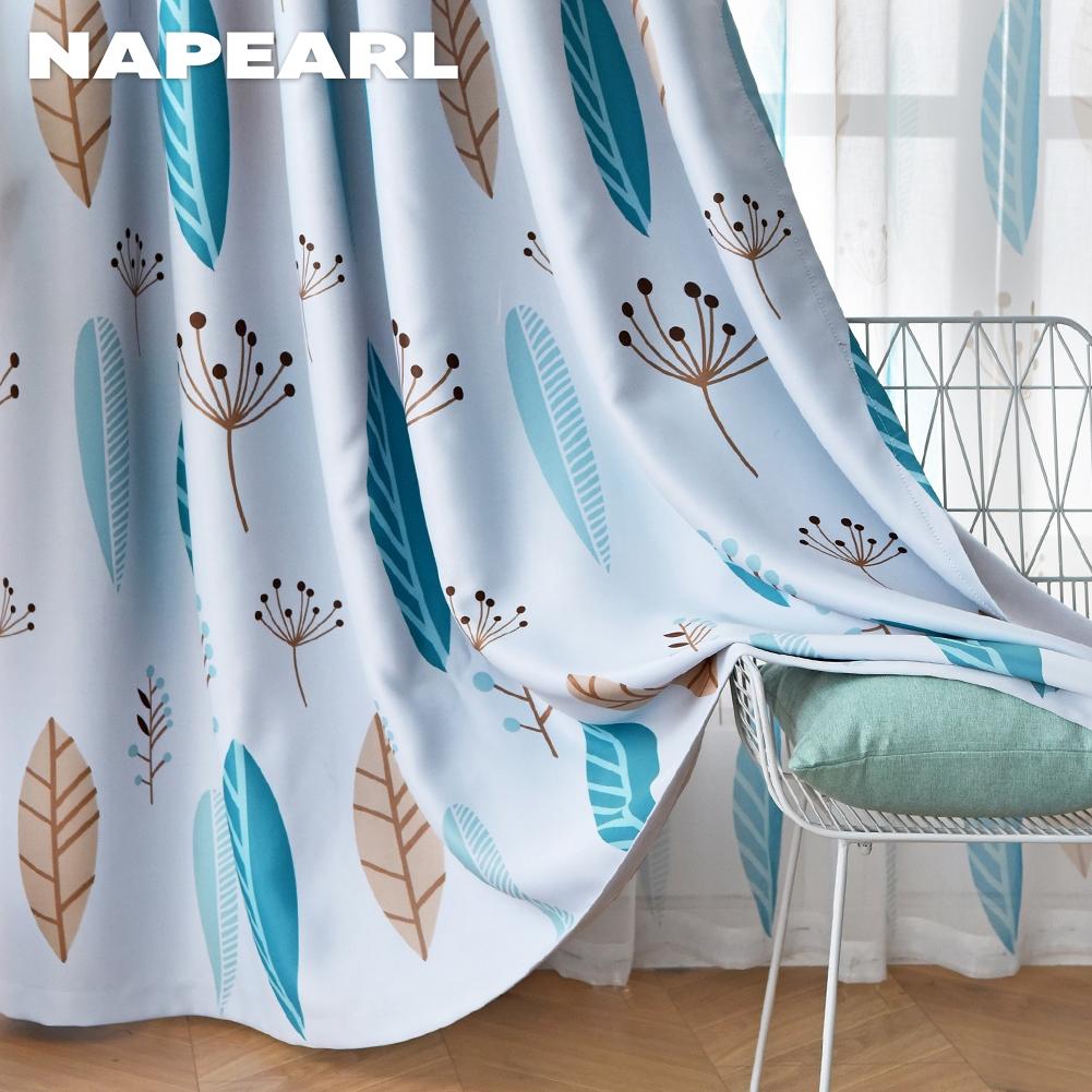 1 STÜCK NAPEARL 70-80 % Verdunkelung, minimalistisch, modern, nordisch, mit Pflanzenmotiv, bedruckte Polyesterfaser, Gardinen für Wohnzimmer, Schlafzimmer, Heimdekoration