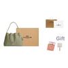 Coach Evelyn 34 Quilted Detail Leather Tote Shoulder Bag Large Women Bags Gray-Green CDR00-IMPST