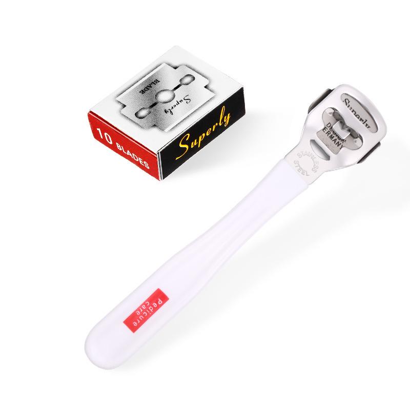 

Foot Scraper Pedicure Kit: Nail Shaver & Callus Remover with 10 Blades