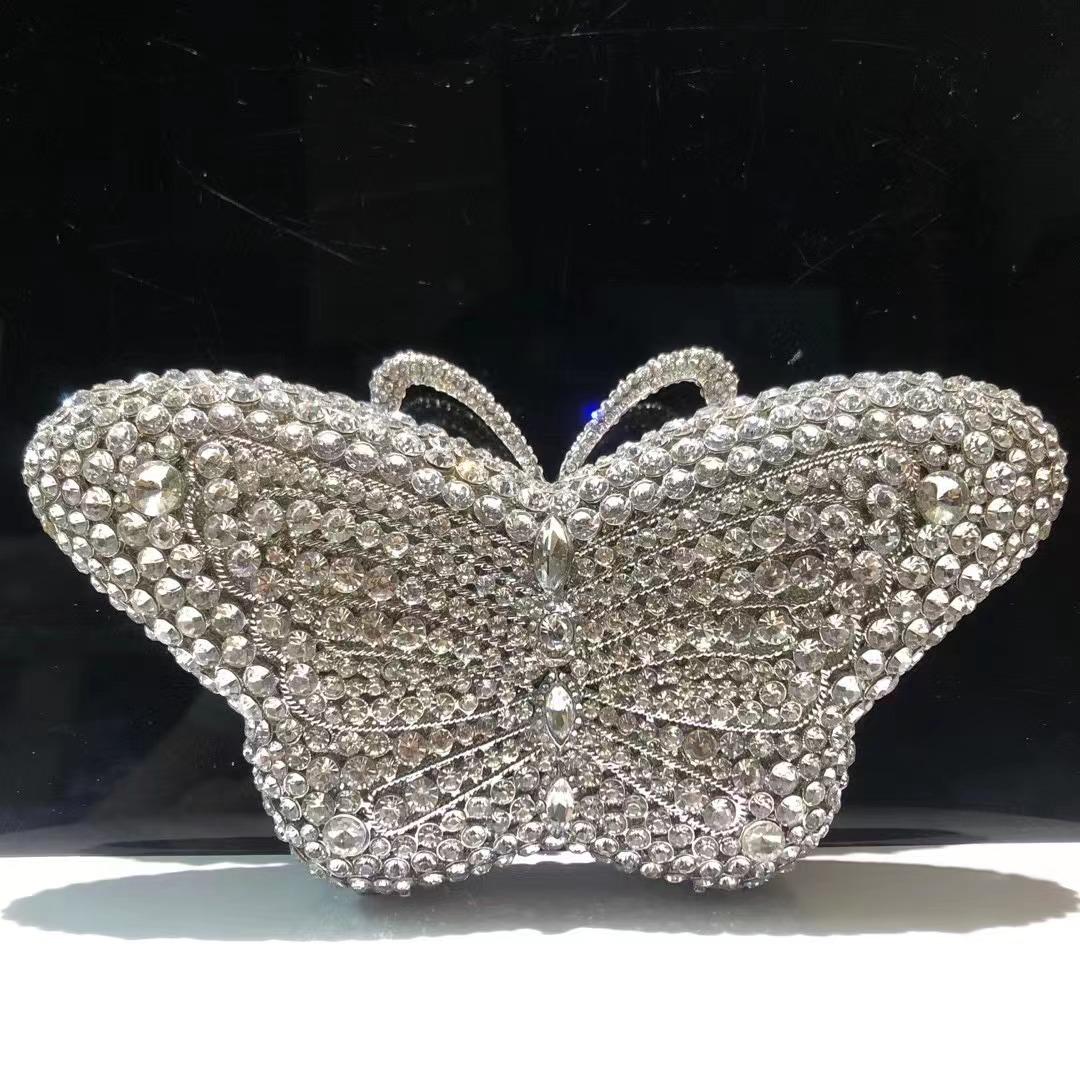Butterfly Shape Evening Bag Gold Metal