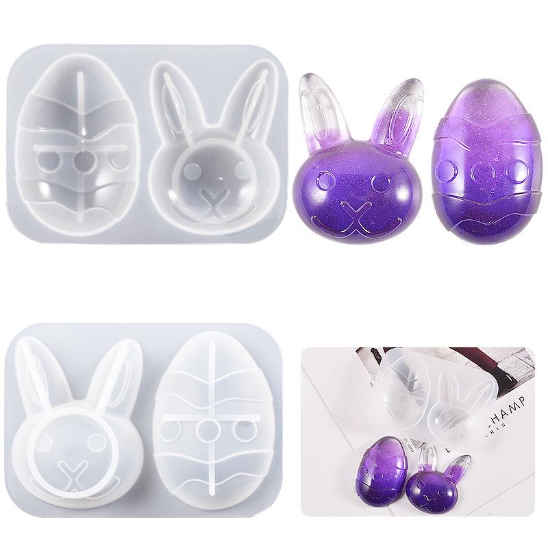 Poppy DIY Easter Bunny Silicone Mold for Resin Keychain Pendant Crafting