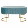 DKD Home Decor-Stool DKD Home Decor 8424001829804 Blue Golden Metal Velvet (90x50x45cm)