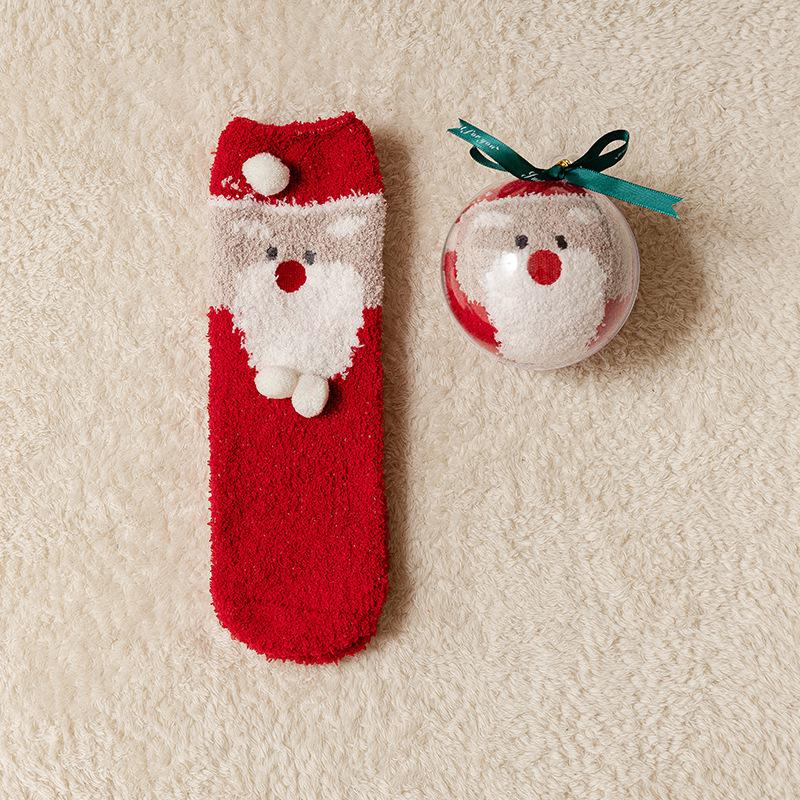 Thickened Velvet Christmas Sleep Socks: Cozy Coral Fleece Parent-Child Set - Perfect for Children's Holiday Gifts