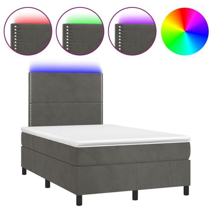 VidaXL Slatted Bed Base with Mattress and LED, Upholstered Bed, Double Bed, Adult Bedroom Interior Bed, 3136054