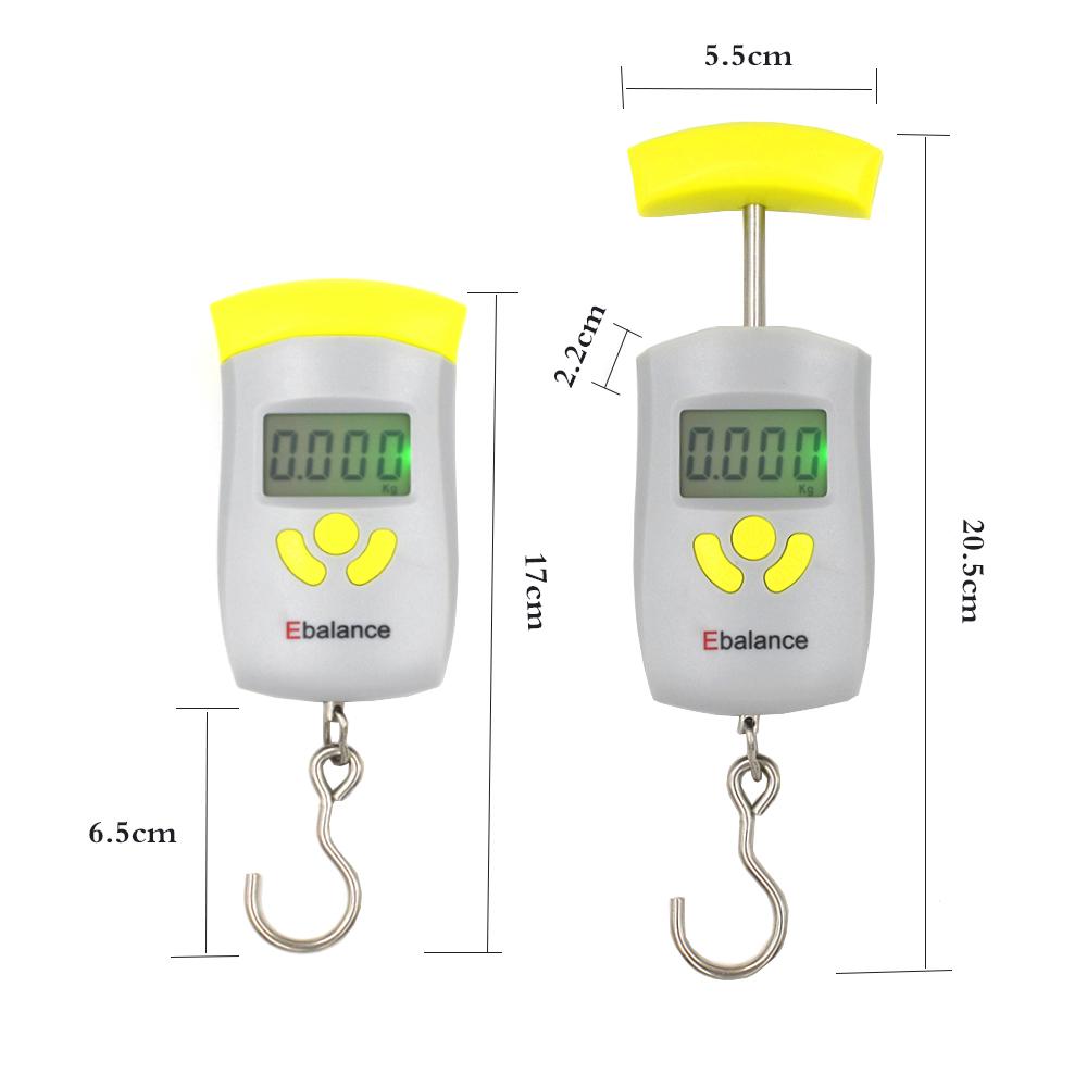 Tragbare 50kg/10g Digitalwaage Mini Hängewaage Fischwaage für Reisegepäck Koffer Küche LCD Gepäckwaage