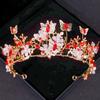 Red Crystal Tiaras and Crowns Headband for Women Party Rhinestone Diadem Bridal Wedding Hair Accessories Jewelry Crown Tiara