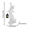 Witch Lantern Ornament Barrel Figurine Resin Statue Faceless Sculpture for Garden Indoor Backyard
