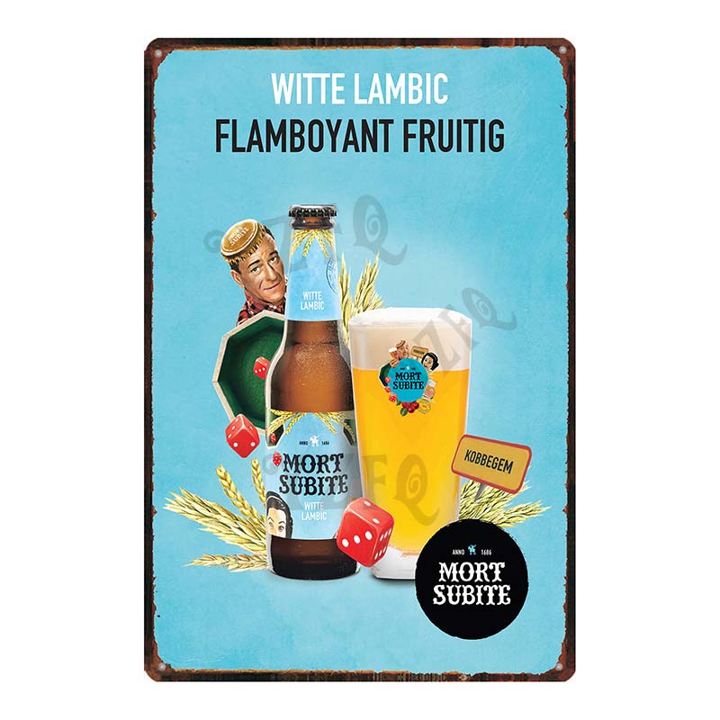 Beer Metal Tin Sign Paix Dieu Mort Subite Retro Poster Affligem For Wall Bar Pub Art Kitchen Coffee Home Decor 30X20CM DU-8499B
