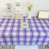 INS Plaid Table Cloth Japanese Fresh Checkered Tablecloth Bedroom Dormitory Dressing Table Mat Rectangular Desk Decor