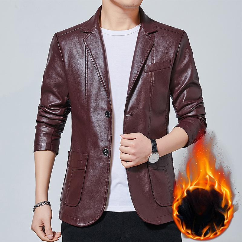 Leather Jacket Men's Jacket Autumn and Winter Motorcycle Leather Jacket Large Size Jacket for Men