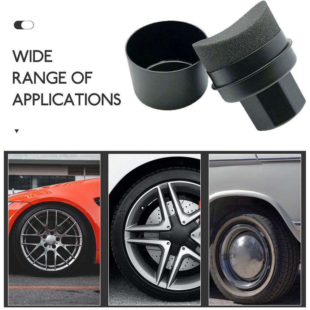 Esponja Aplicadora de Cera para Neumáticos Curva con Tapa Ergonómica Almohadilla de Limpieza y Abrillantado para Neumáticos de Coche Herramienta de Detallado Accesorio de Limpieza y Encerado para Coche