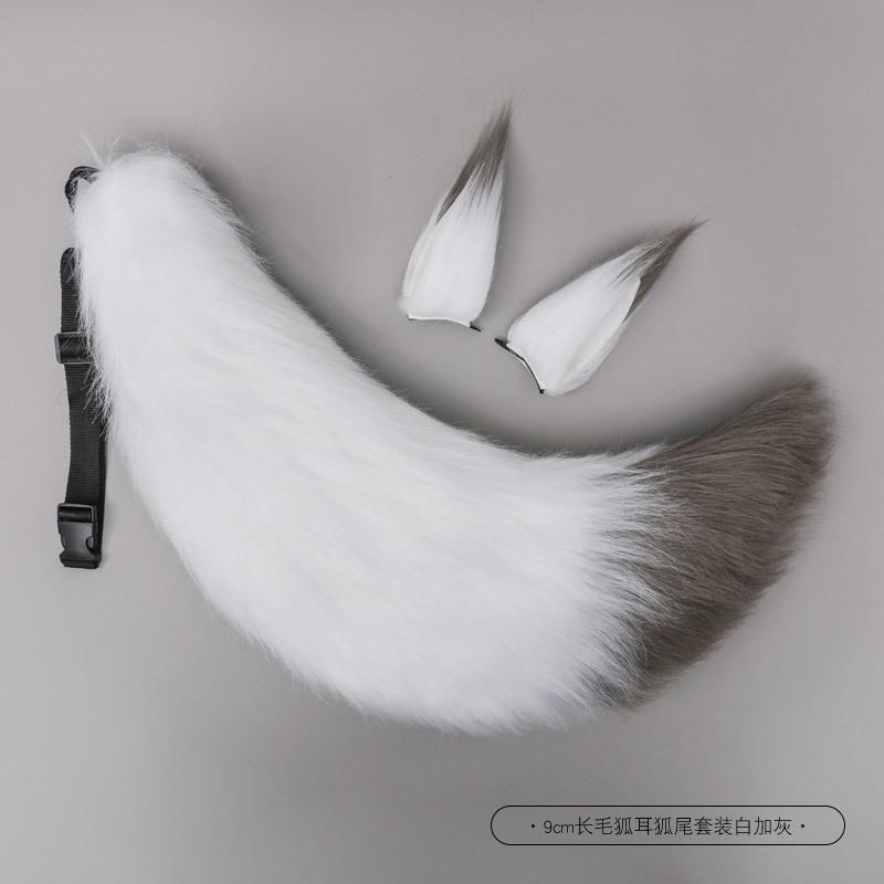 Animal Fox Furry Ear Headband Tail Furry Cosplay Lolita Cute Cat Ears Hairpin Tail Props