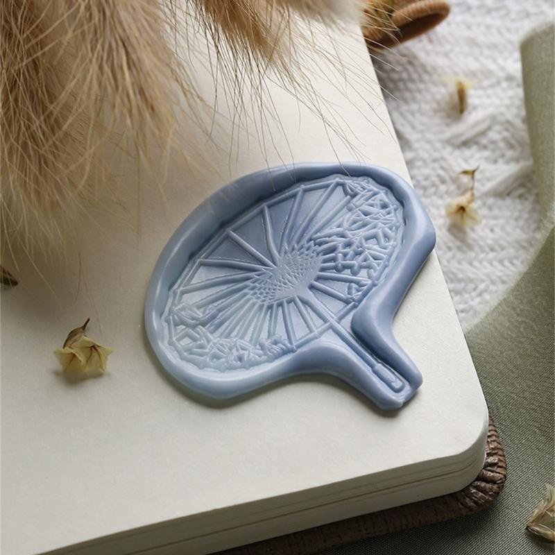 Umbrella Fish Flower Heart Pattern Seal Stamp for Journal Craft Embellishment Irregular Seal Stamp Head