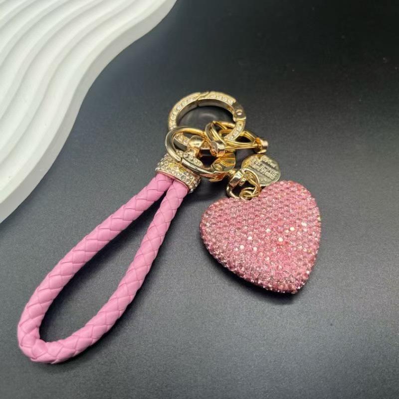 Women's Heart-Shaped Diamond Keychain - Valentine's Day Bag Pendant