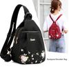Wasserdichte Oxford Frauen Rucksack Mode Lässig Stickerei Tasche Designer Weibliche Große Kapazität Reise Handtasche Einkaufen Knöpfe