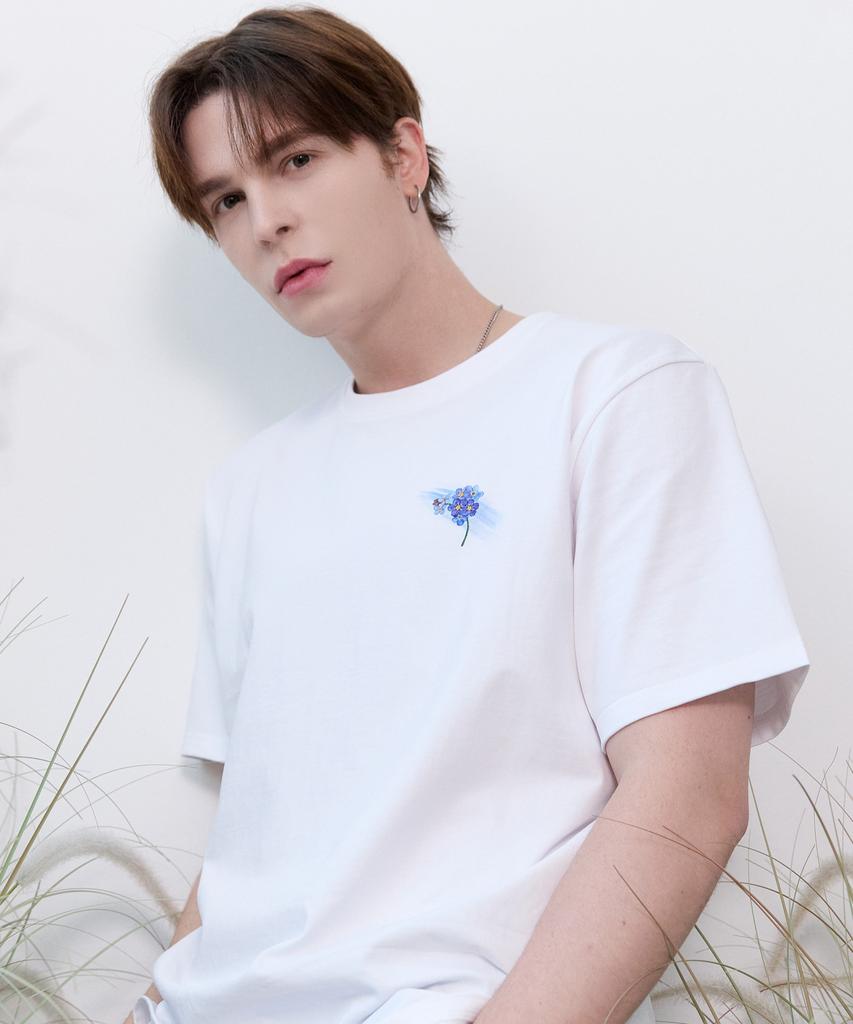 LIEMAR Flower Cotton Forget-Me-Not T-Shirt