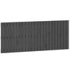 824845 vidaXL Wall-mounted Headboard Grey 147x3x60 Cm Solid Pine Wood
