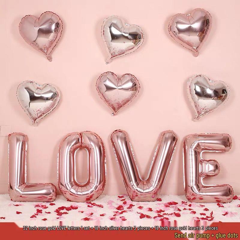 Romantic LOVE Balloon Set for Proposal, Birthday, or Wedding Room Decoration