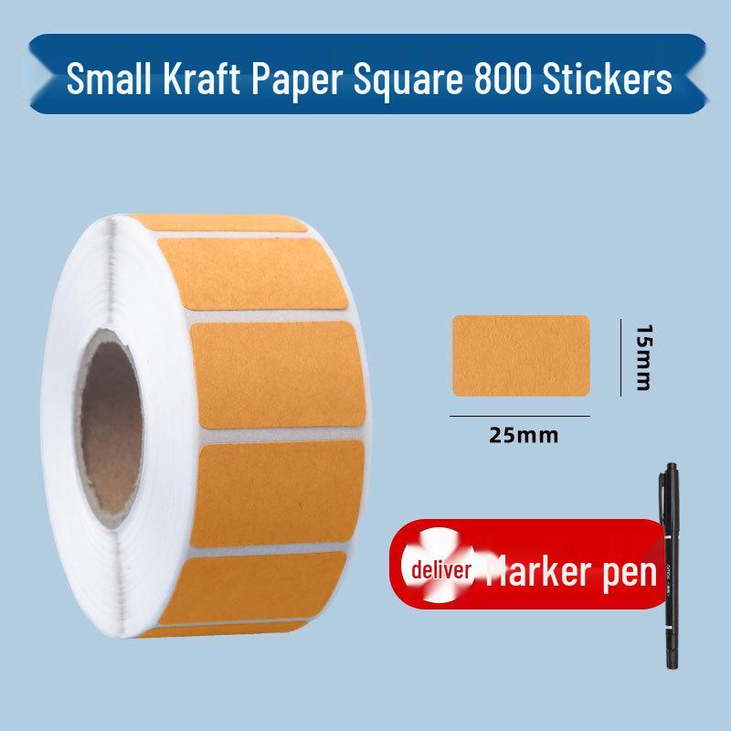 Writable Kraft Paper Label Stickers with Matte Self-Adhesive Backing