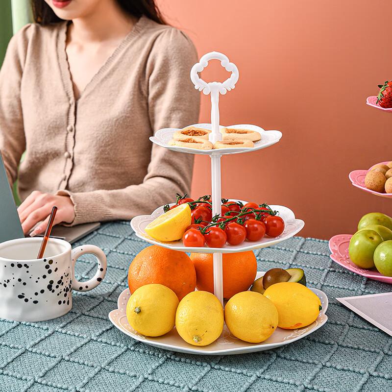 Jiante European Style 3-Tier Plastic Fruit Plate Stand