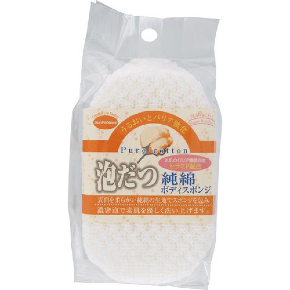 

1 пенящаяся губка для тела из чистого хлопка