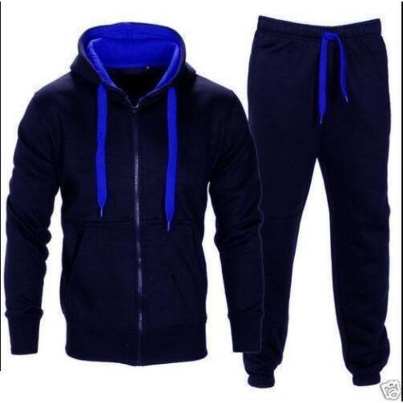 Fashion Clothes Mens Full Zipper Hoodie Sweatpants Set Casual 2 Pieces Tracksuits Fashion Running Sweat Suits
