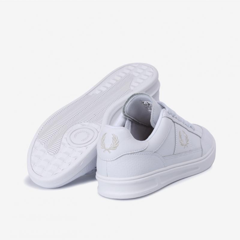 Fred Perry Men Leather Sneakers Black B440 Textured Leather