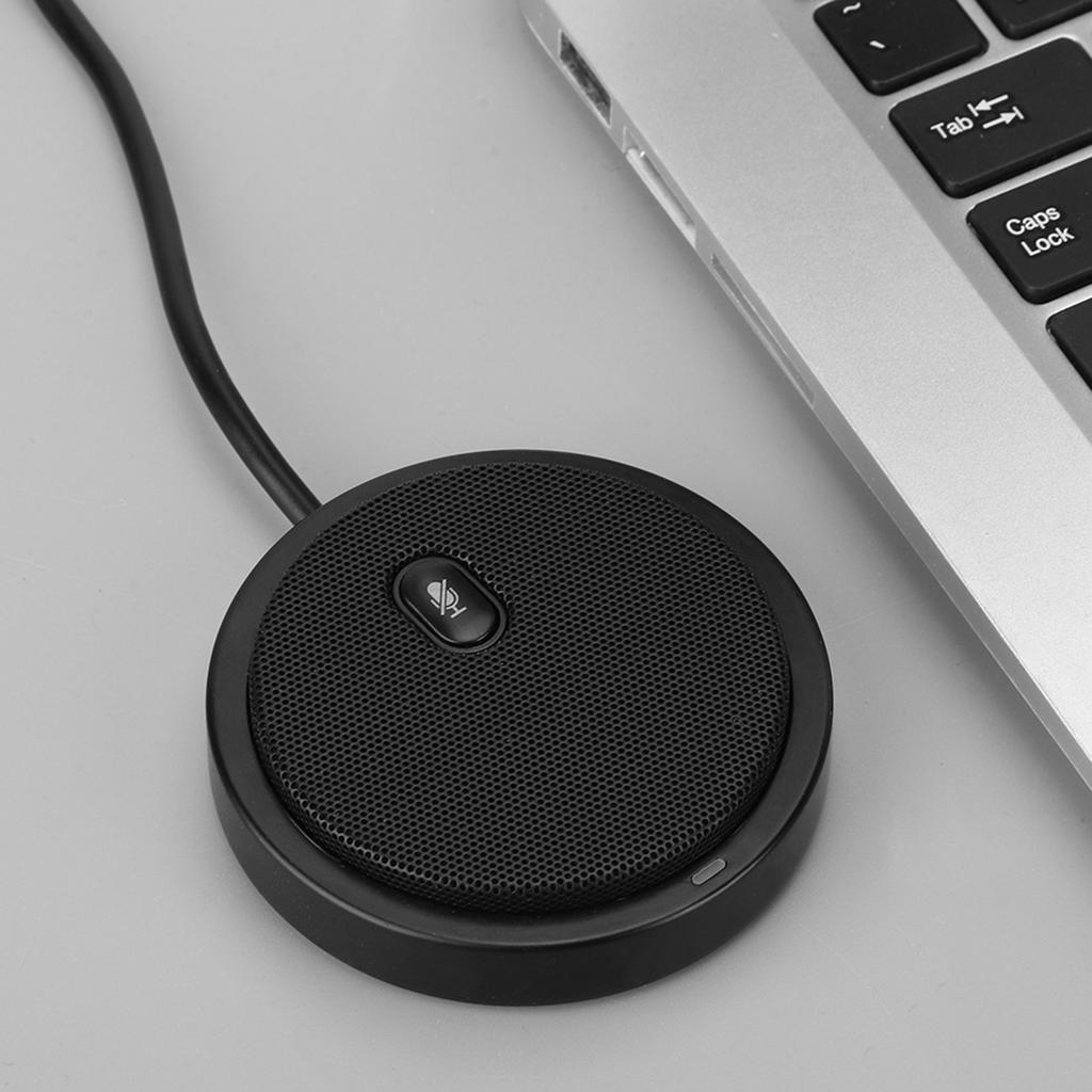 M2 Wired 360 degrees  Pickup Audio Video Omnidirectional Microphone Desktop Conference Computer Black