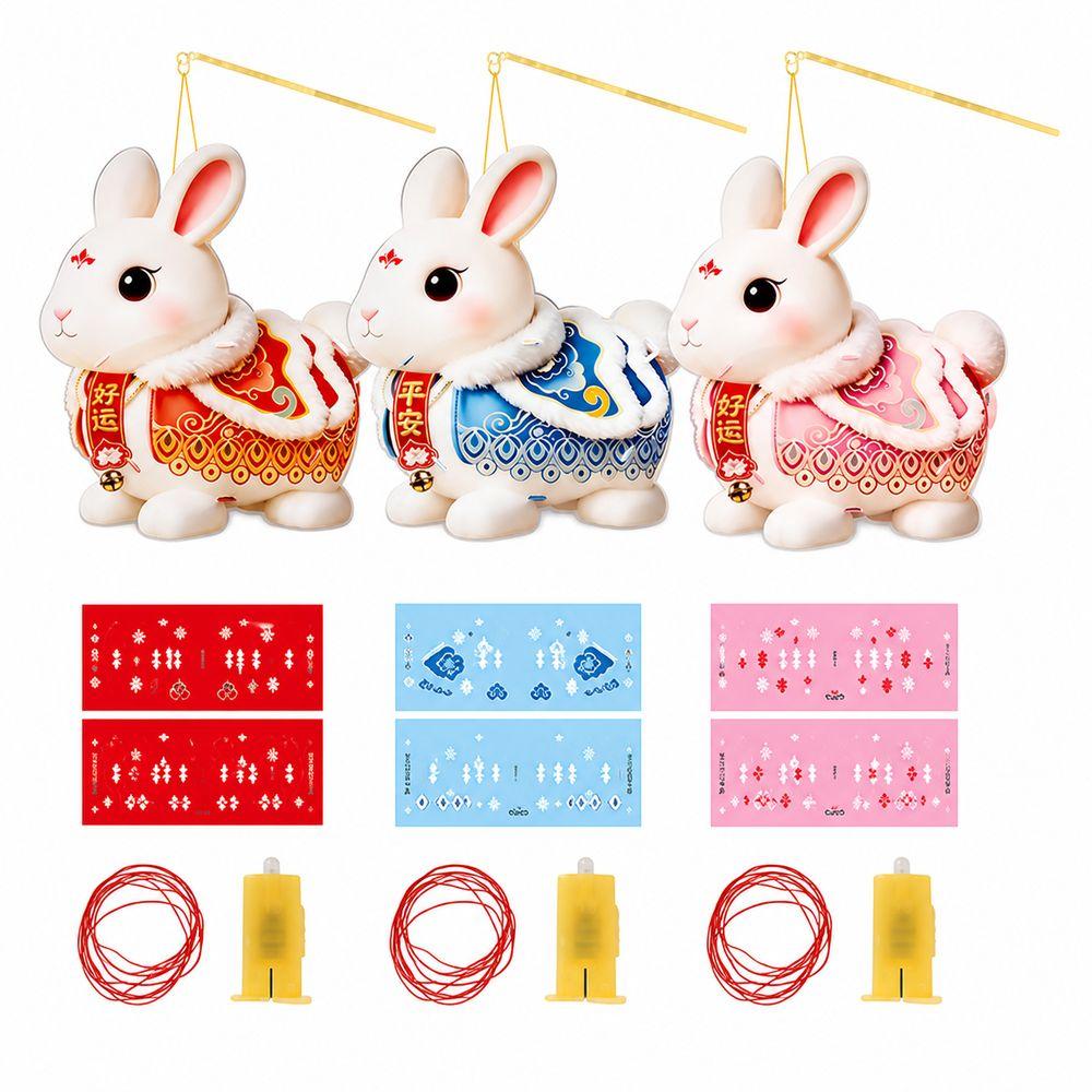 PVC Handheld Lantern Handheld Glowing Lantern Mid-Autumn Festival Rabbit Lantern Children's Craft