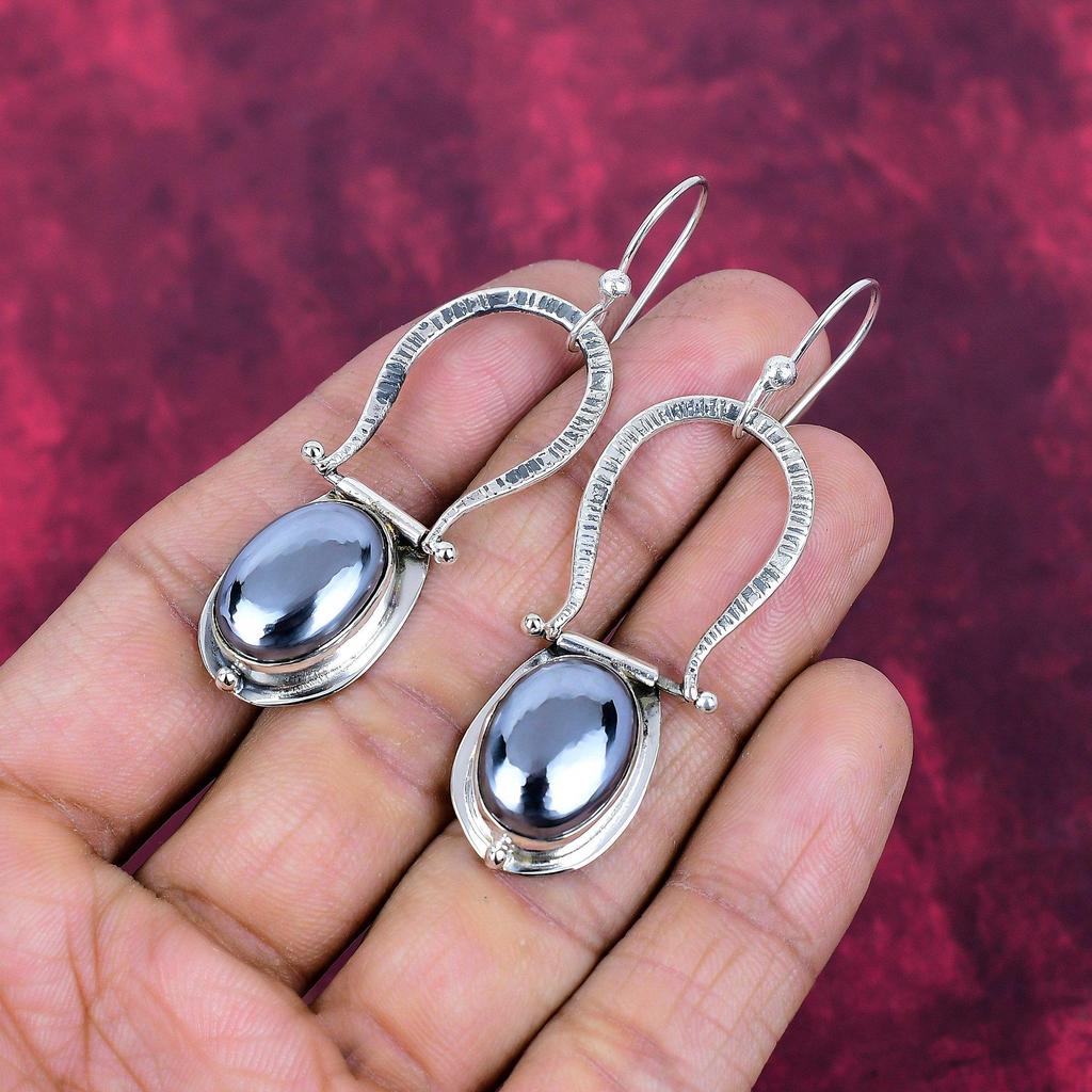 Shungite Jewelry, 925 Solid Sterling Silver Earrings Jewelry, Handmade Earrings Gemstone Jewelry For Women