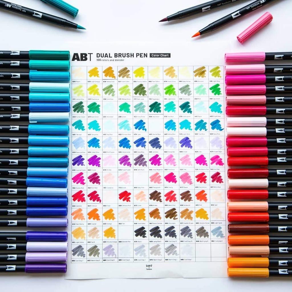 Tombow Dual Brush Pen ABT Water-Based Graphic Art Marker 837 for Illustration, Calligraphy, and Hand Lettering