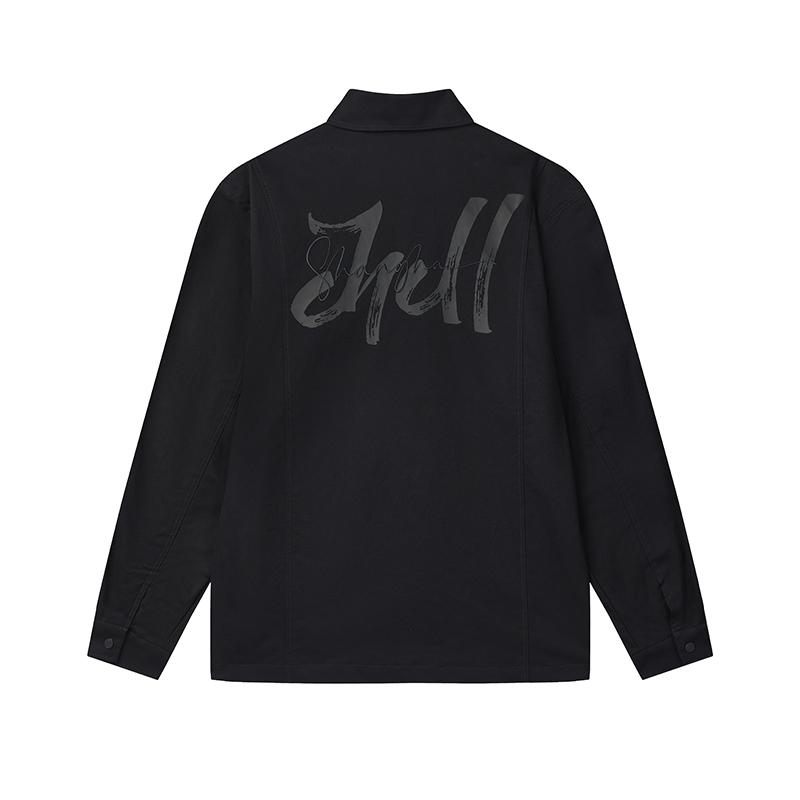 FILA Lifestyle Series Classic Brand Embroidered Logo Solid Color Simple Daily Basic Polo Back Print Jacket Men jackets F11M518716FNV XL