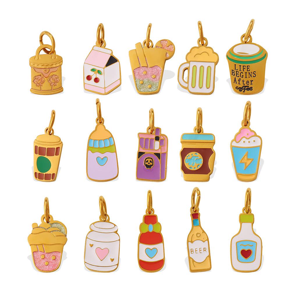 Cute Dripping Drink Shape Pendant Women's Fashion Personality Small Jewelry Accessories