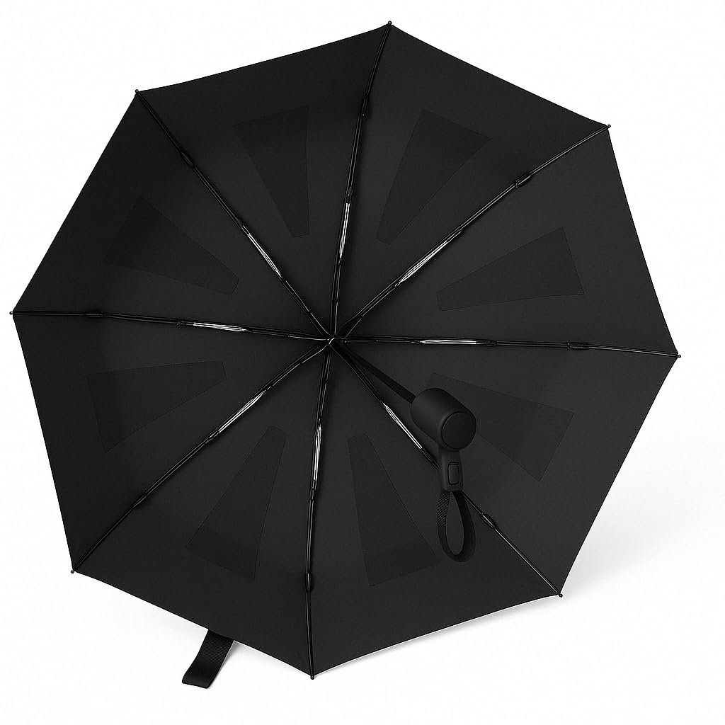 Folds in 1 folding umbrella with automatic opening and large super durable perfect for both men and and a great gift second, shape-memory closing,
