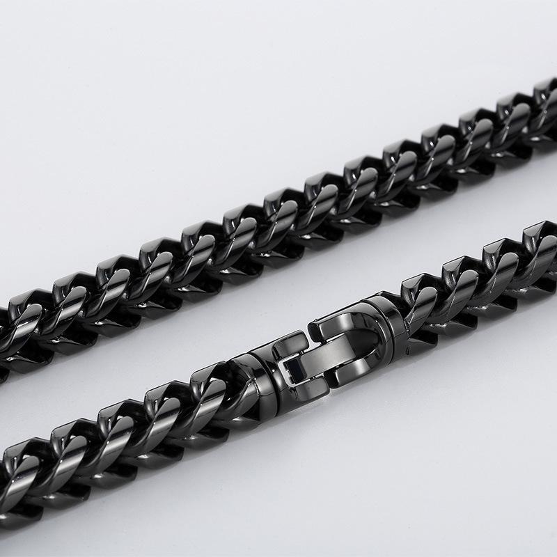 Hip-Hopowy Fajny Okrągły Szlifowany Trójwymiarowy Naszyjnik, Personalizowany Łańcuszek Kila Platerowany Próżniowo, Naszyjnik Męski ze Stali Tytanowej