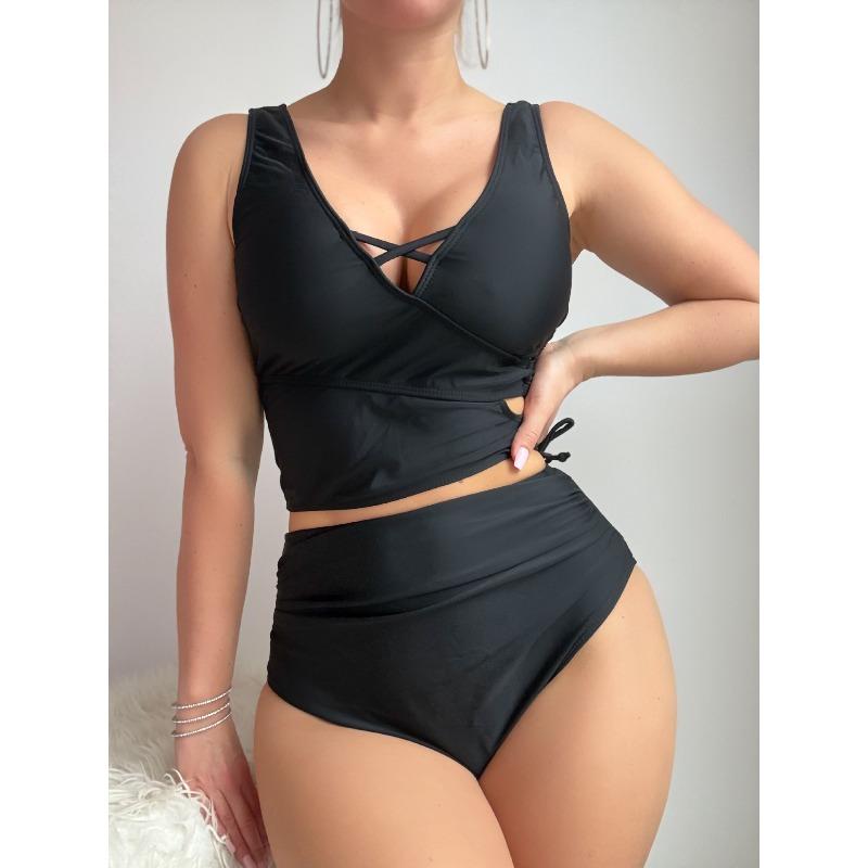 European and American New Lace-up Cross Sexy Bikini Popular Swimsuit S