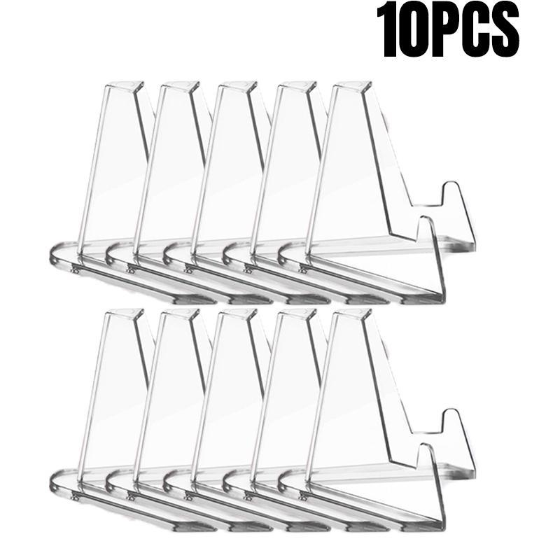 50pc Transparent Acrylic Coin Display Stand Card Display Easel Holder Small Rack Collection Coin Capsule Challenge Medal Holder
