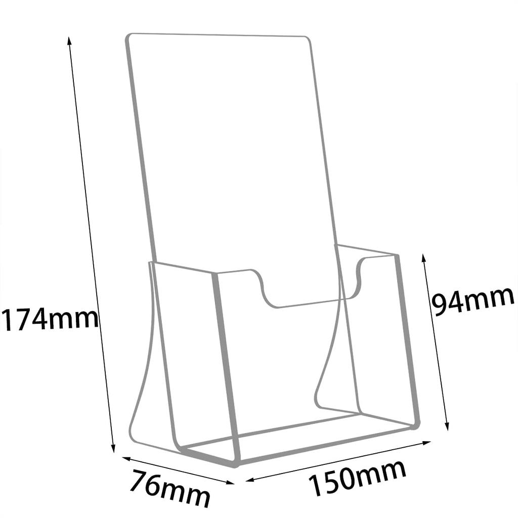 NIUBEE Transparent Catalog/POP Advertising Stand, A5 Vertical, Set of 2, Postcard Holder, Desktop Brochure Stand, Stylish Catalog Rack