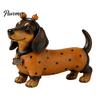 Cute Dog Figurines for Thanksgiving Fall Harvest Dachshund Figurine, Halloween Statue with Pumpkin Headband Polka Durable Resin Craft Ornaments