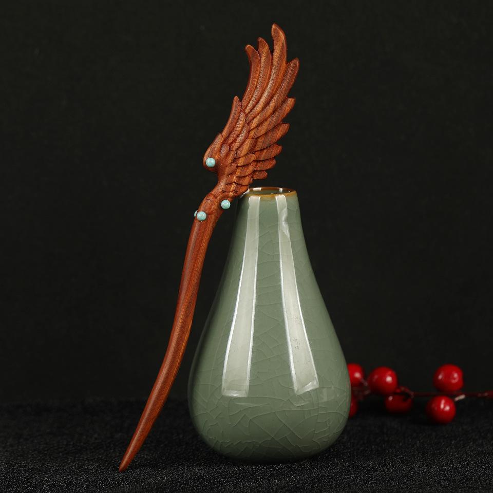 

Элегантная заколка из шелка и сандалового дерева, золотая — аксессуар для волос в китайском стиле ретро