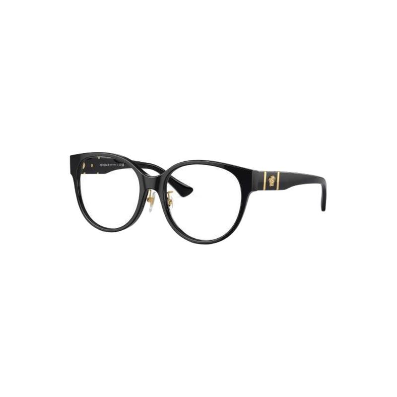 Versace Temple logo details plastic oval optical frame women's black 10182410 VE3351DGB1-Black 53