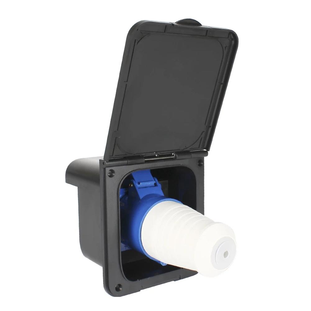 RV Camper 220V-240V 32A External Flush Hook Up Waterproof Plug Socket With Waterproor Cover For Caravan Trailer Motorhome