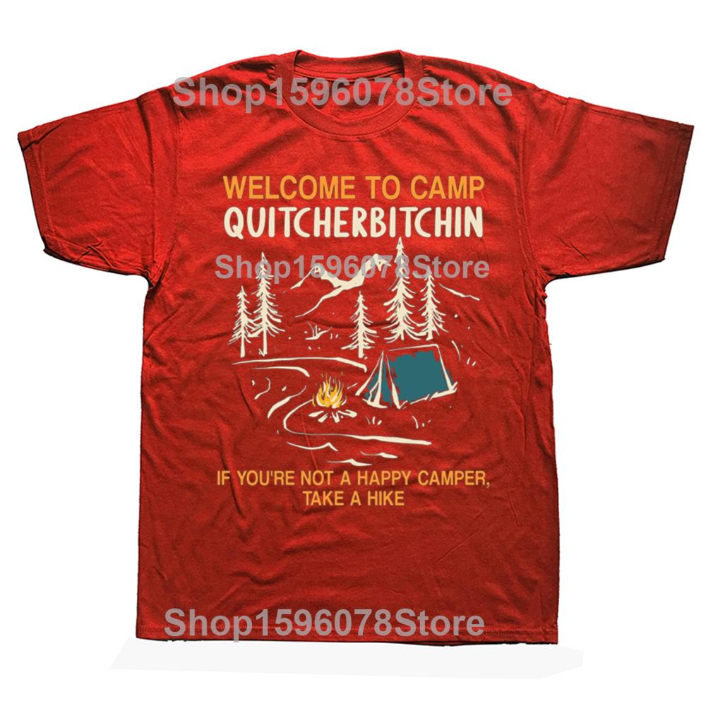 Welcome To Camp Camping Graphic Tshirts Men Womens Fashion Casual Tshirt 100 Cotton Loose Oversized T Shirt Summer S