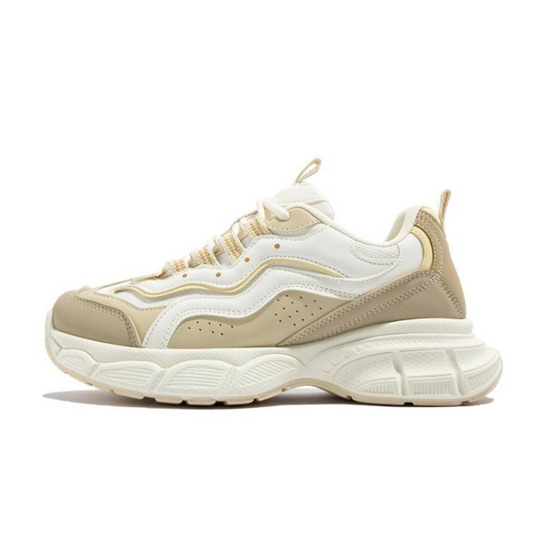 

College style retro lace-up dad shoes women s autumn new color matching running shoes student versatile sports shoes 36 хаки