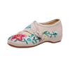 Prunkwinde Prunkwinde Blume Stickerei Blume runder Kopf Frühling und Herbst Damenschuhe Einzelne Schuhe Canvas bestickte Stoffschuhe