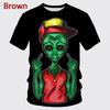 Summer 3D Printing Alien Pattern T-shirt Fashion Round Neck Short Sleeve Universe Neutral Casual T-shirt Source