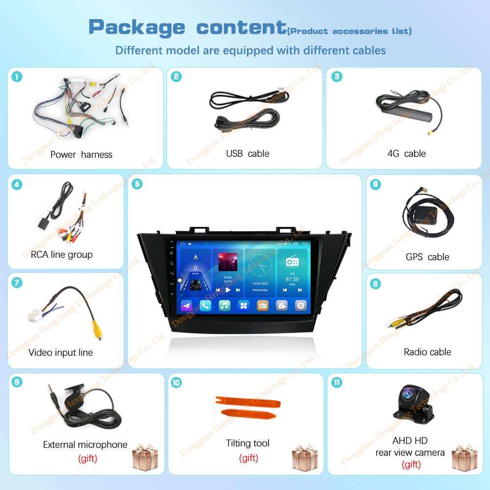 Car Multimedia Player 9" For Toyota Prius Plus Alpha 2012-2015GPS Navigation Radio Android12 8+128G 8Core CarPlay 4G 360Camera