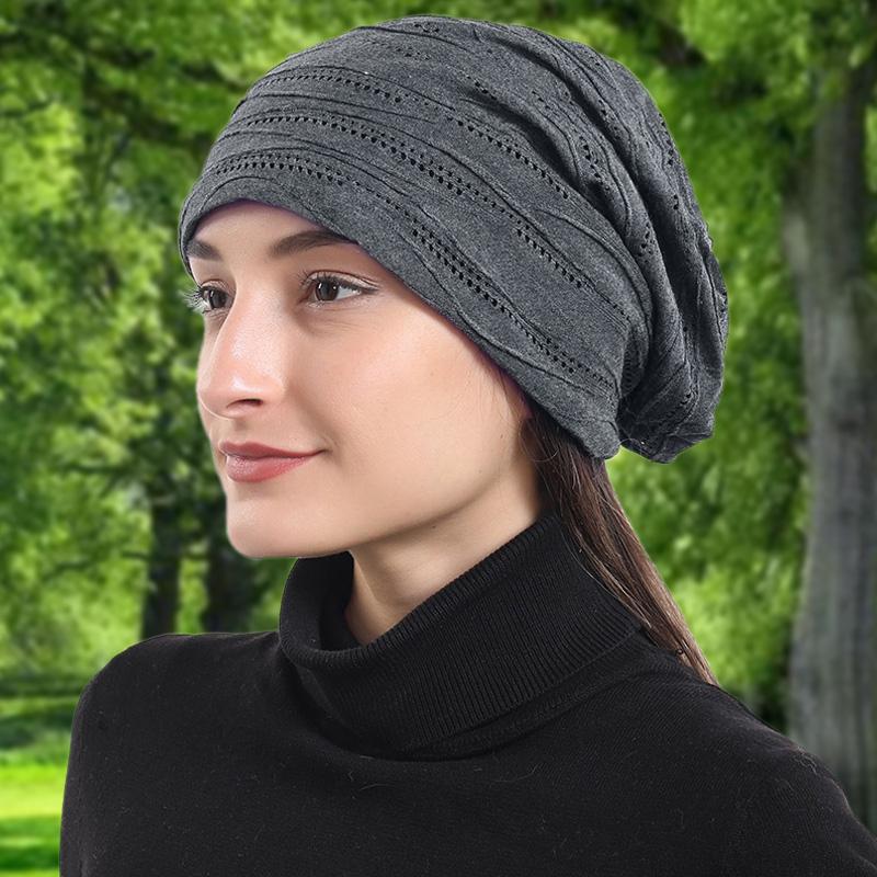 1Pc Thin Elastic Slouchy Lightweight Headscarf Cap Breathable Unisex Casual Beanie Trendy Solid Color