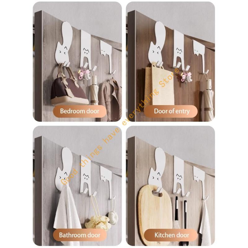 6PCS Cats Shaped Wall Hooks Metal Hangers For Hanging Coat Hats Towels Kitchen Tool Over Door Space Saving Home Decoration 55KF
